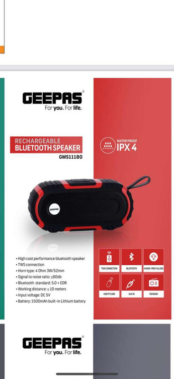 اسپیکر بلوتوثی جیپاس مدل GMS11180
